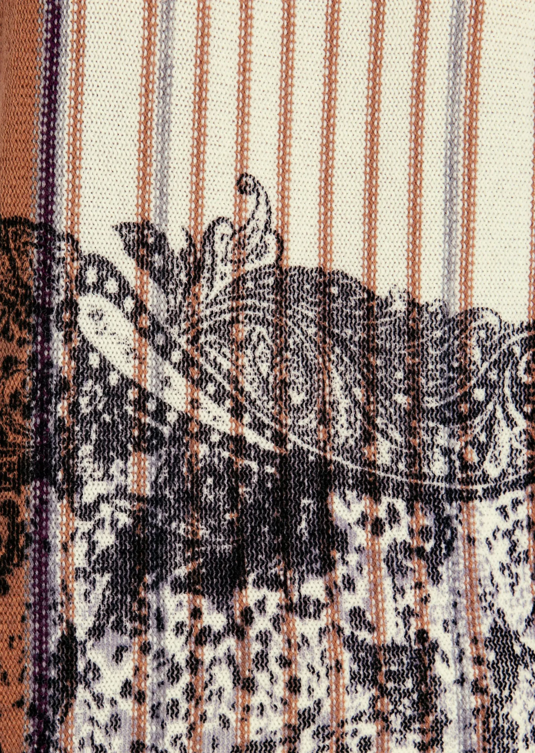 Streifen-Pullover mit Paisley-Druck