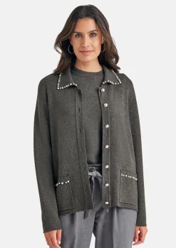 Strickjacke mit Zierperlen