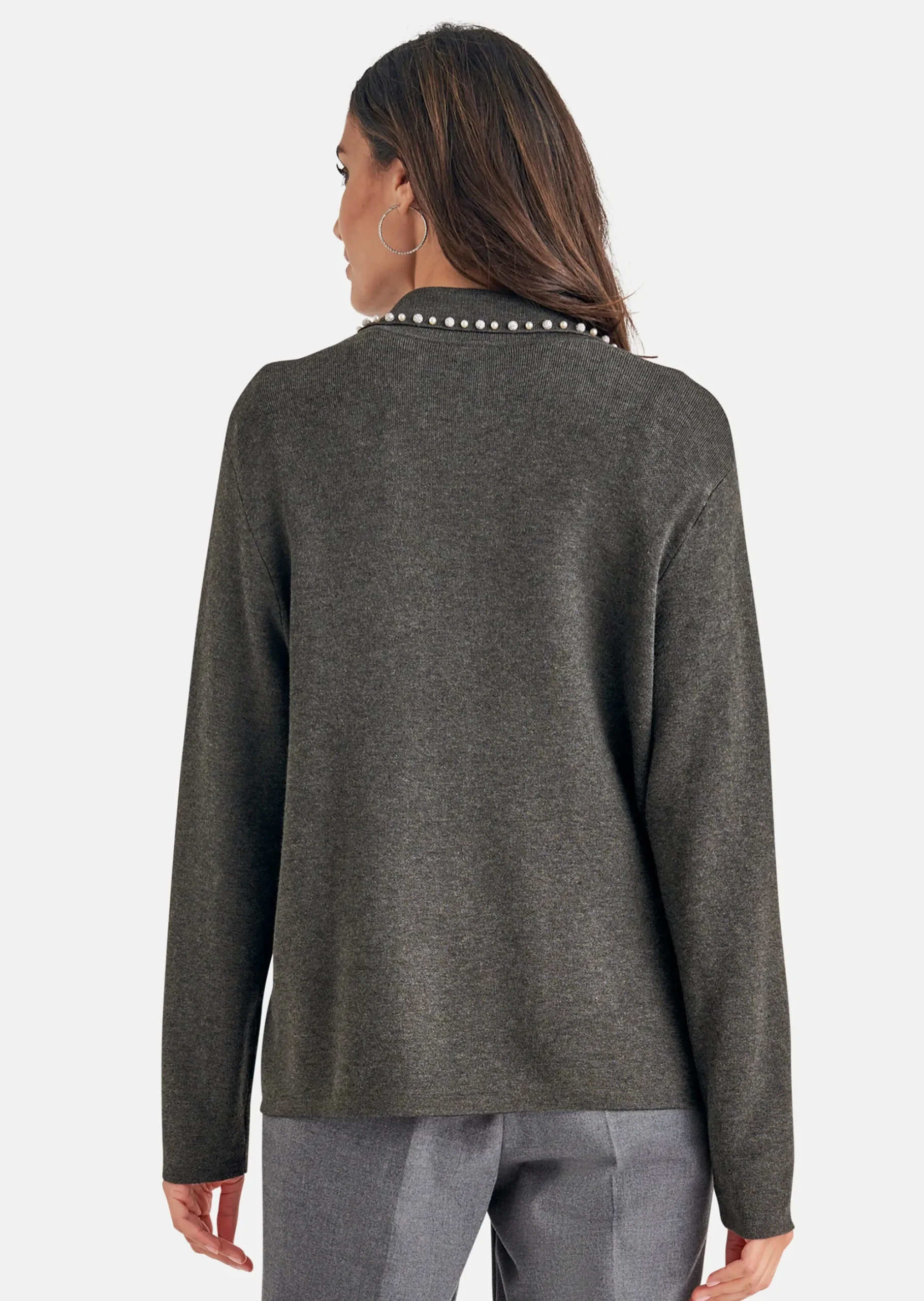 Strickjacke mit Zierperlen