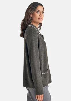Strickjacke mit Zierperlen