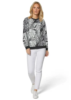 Sweatshirt mit Blätterprint