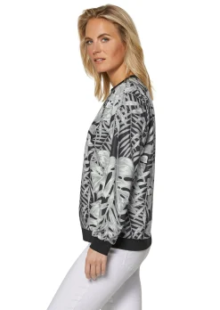 Sweatshirt mit Blätterprint