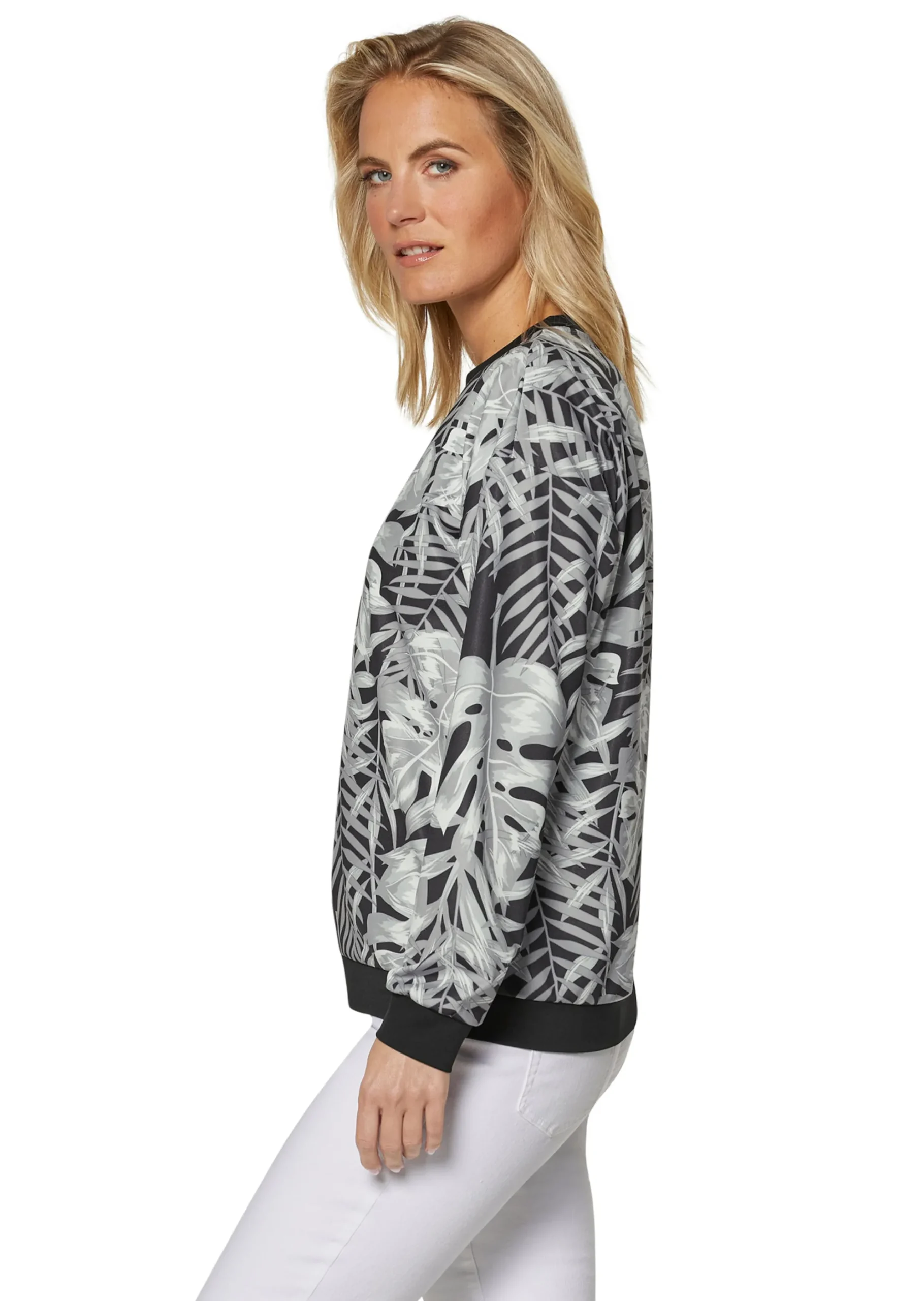 Sweatshirt mit Blätterprint