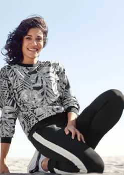Sweatshirt mit Blätterprint
