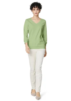 Sweatshirt mit 3/4-langen Ärmeln.