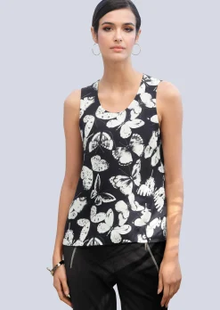 Top mit grafischem Allover Print