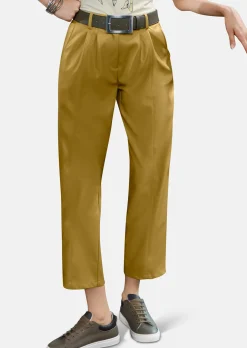Verkürzte Hose aus softem Lederimitat