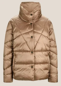 Wattierte Steppjacke mit Stehkragen