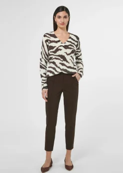 Zebra-Pullover mit flauschigem Alpaka