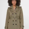 Zweireihige Trench-Jacke mit Steppfutter