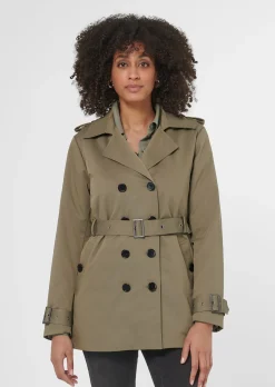 Zweireihige Trench-Jacke mit Steppfutter