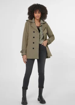 Zweireihige Trench-Jacke mit Steppfutter
