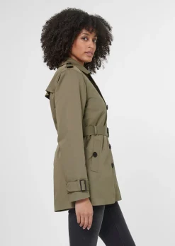 Zweireihige Trench-Jacke mit Steppfutter